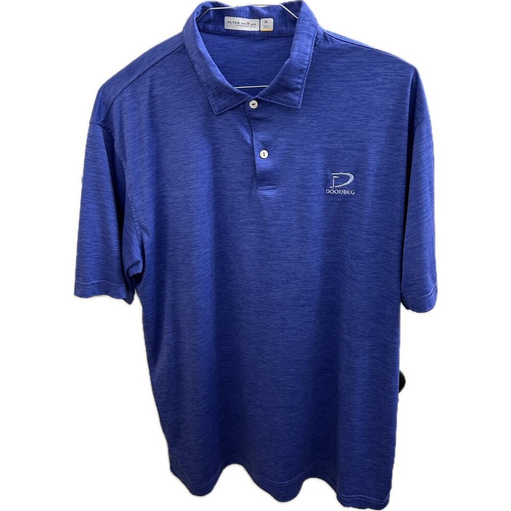 Peter Millar Polo Shirt Mens Xl Blue  Doonbeg Golf Club Featherweight